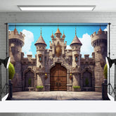 Aperturee - Aperturee Blue Sky Medieval Ancient City Wall Party Backdrop
